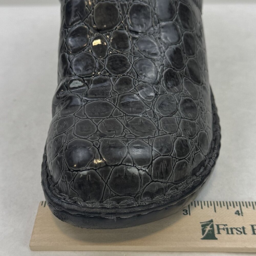 BOC Born Concept Womens Size 7 Gray Croc Faux Leather Peggy Slip On Clogs Shoes - Picture 12 of 15